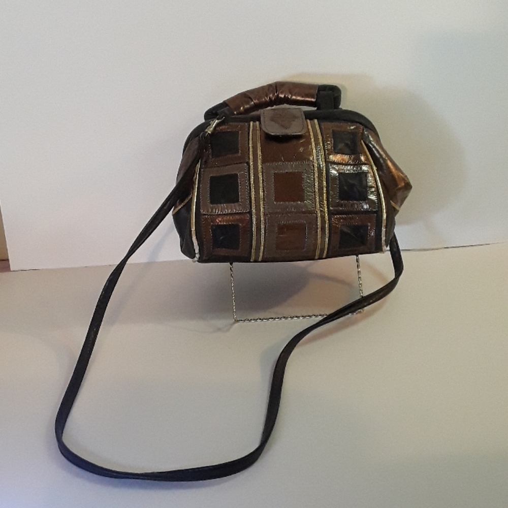 Metallic Patchwork Leather USA Purse